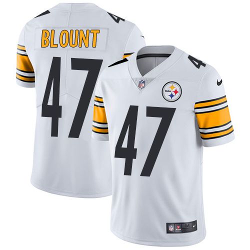 Men Pittsburgh Steelers #47 Blount Nike White Game Team NFL Jersey